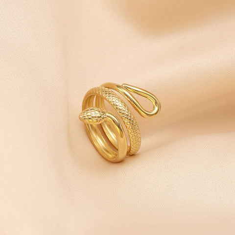 Light luxury INS wind titanium steel gold-plated non fading ring m3331184