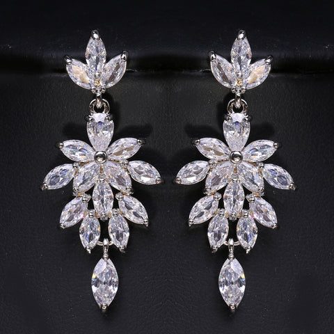 Exquisite and luxurious micro-inlaid zircon earrings m3331124