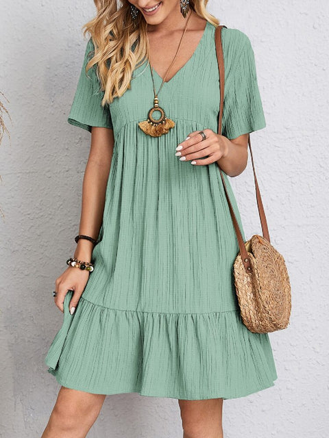 Summer loose casual short-sleeved waist elegant dress m300029