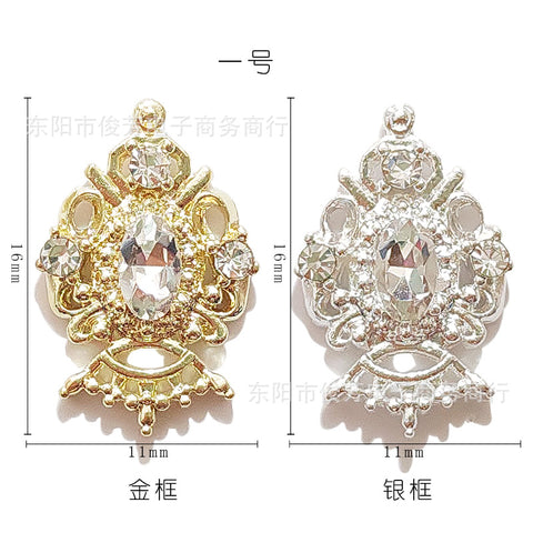 Nail Art Alloy Jewelry Star Moon Diamond Pearl Luxury Court Diablo Baroque Nail Decorative Sticker