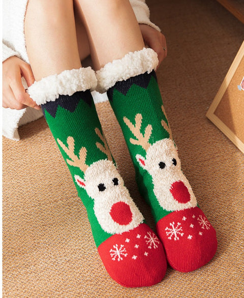 Weihnachtsbodensocken, Heimteppichsocken, rutschfeste Socken