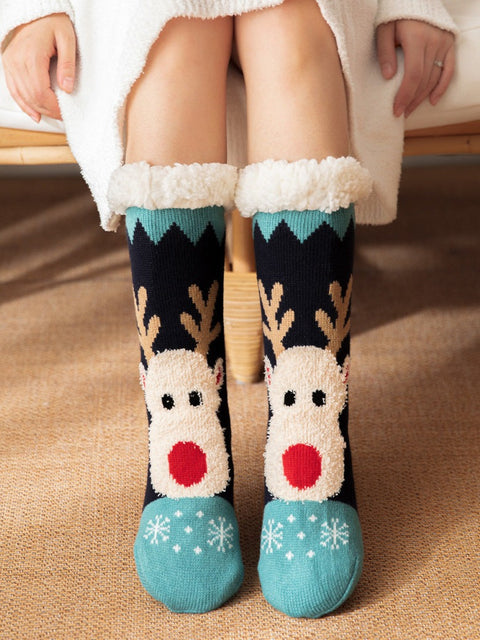 Weihnachtsbodensocken, Heimteppichsocken, rutschfeste Socken