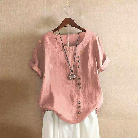 Loose cotton and linen T-shirt cotton and linen women's clothing m300111