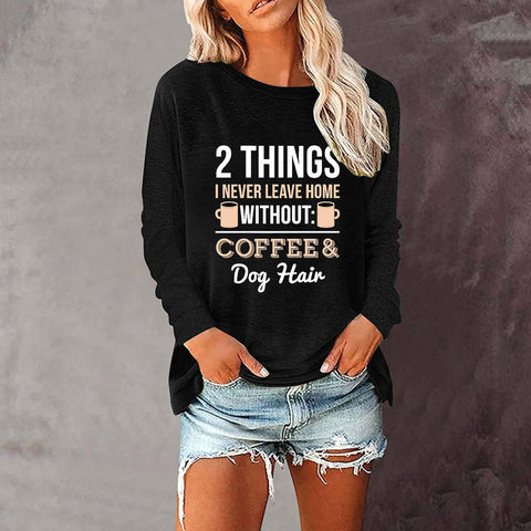 Loose round neck foreign trade printing long-sleeved women's T-shirt top m300920