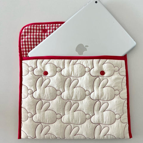 Embroidered Rabbit Pattern Laptop Bag 11/13" iPad Notebook Organizer M3330822