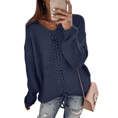 Autumn and winter sweater women's fashion loose splicing m300635