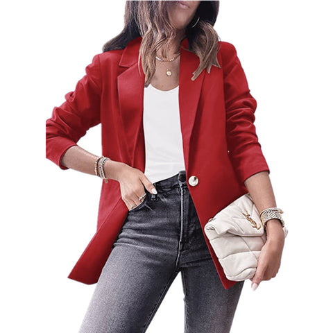 Women's solid color casual long-sleeved small suit OL temperament professional slim top m300430