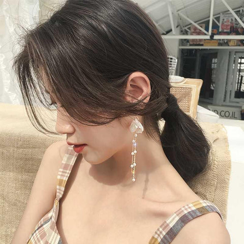 Long tassel pearl earrings, light luxury and fashionable m3331103