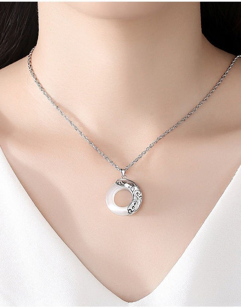 Zodiac necklace simple opal collarbone chain jewelry silver plated m3331237