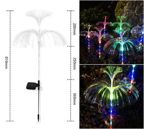 Solar atmosphere decorative light LED fiber jellyfish outdoor waterproof lawn lamp m3330923