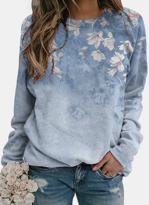 Floral Round Neckline Sweatshirts m161511404 (5828854)