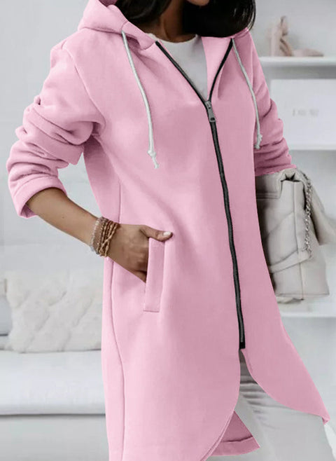 Long Sleeve Hooded Zipper Pockets Coats Coats m161512121 (5829181)